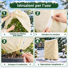 Carica l'immagine nel visualizzatore di Gallery, Diealles Shine Cappuccio Protezione Piante 2 Pezzi 240x200cm, con Cordino di Fissaggio per Piante in Vaso（Beige）