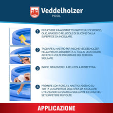 Carica l&#39;immagine nel visualizzatore di Gallery, Veddelholzer Set per la riparazione della piscina Nastro impermeabile subacqueo 10 cm x 150 cm Nastro sigillante trasparente, nastro flessibile, strumento per la riparazione della piscina