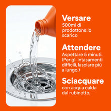 Carica l'immagine nel visualizzatore di Gallery, Mr Muscle Idraulico Gel, Disgorgante Professionale Forte, 3 Pezzi x 1000 ml