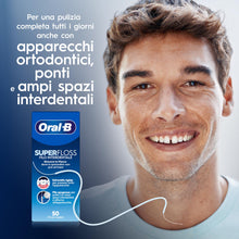 Carica l'immagine nel visualizzatore di Gallery, Oral-B Filo Interdentale Superfloss per Denti Attorno Apparecchio 50 Fili