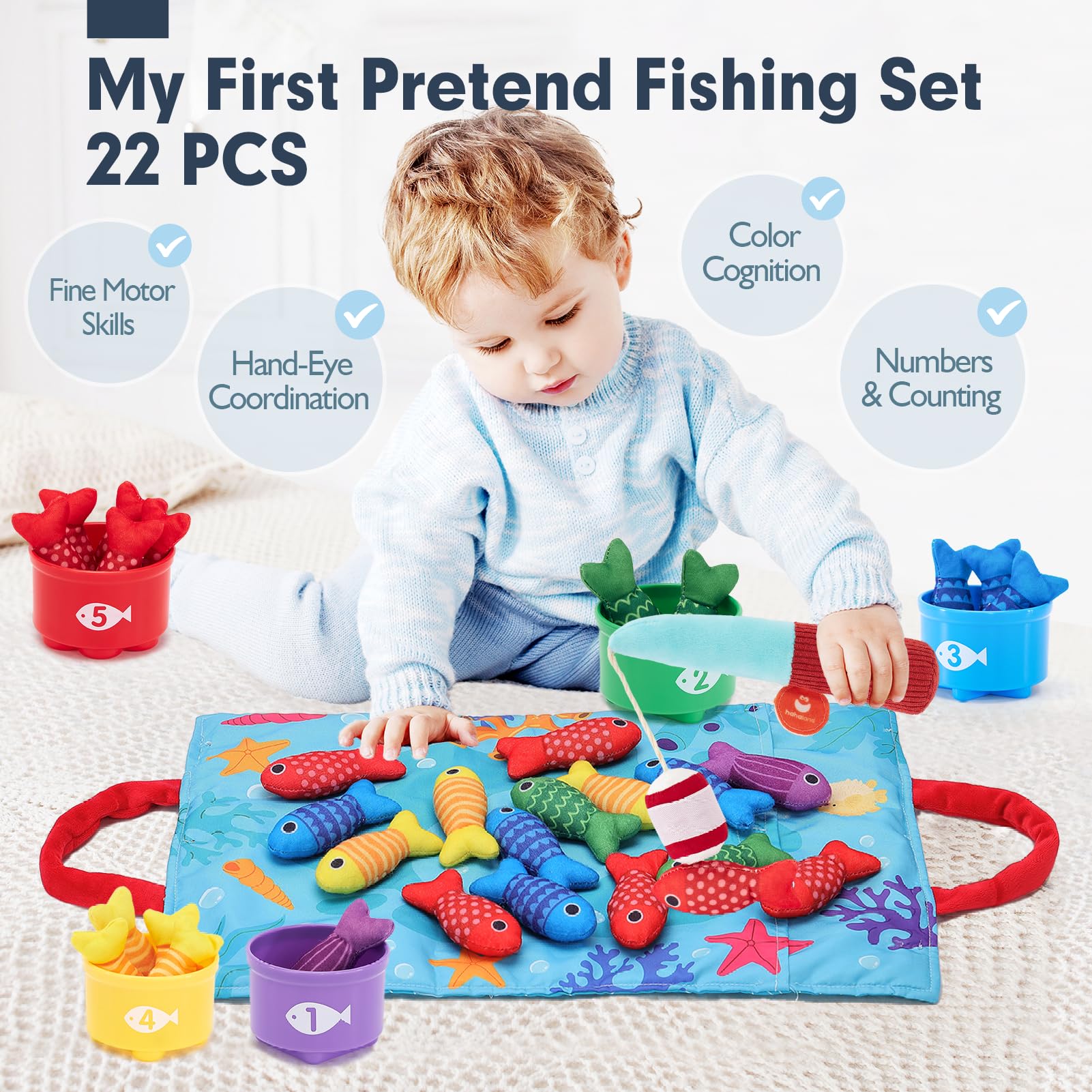 Ballery Giochi Montessori 1 Anno, Giochi Montessori 1 2 3 Anno, Gioco Pesca Morbidi per Bambino con 15 Pesci, Giocattoli Educativo per 12-18 Mesi Regalo per Ragazzi 1 2 3 Anni Ballery Giochi Montessori 1 Anno, Giochi Montessori 1 2 3 Anno, Gioco Pesca Morbidi per Bambino con 15 Pesci, Giocattoli Educativo per 12-18 Mesi Regalo per Ragazzi 1 2 3 Anni