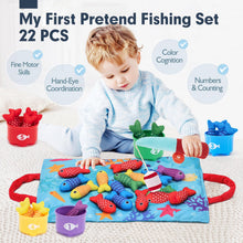 Carica l'immagine nel visualizzatore di Gallery, hahaland Giochi Montessori 1 Anno - Gioco Pesca Morbidi per Bambino con 15 Pesci - Gioco Bambino Colorato Giocattolo Educativo per 12-18 Mesi - Regali per Bambini 1 2 Anni