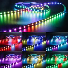Carica l'immagine nel visualizzatore di Gallery, WS2812B Striscia LED, 2m RGB Strisce Pixel 5V 5050 120 LEDs IP30 Flessibile Nero PCB Pieno di Colori Nastri Intelligente