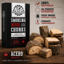Carica l'immagine nel visualizzatore di Gallery, BBQ Chunk Acero - Maple - HARDCORE BARBECUE - Legno per Affumicatura e Affumicatore BBQ - Legna per Affumicare Carne su 