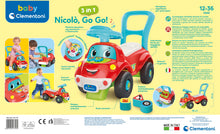 Carica l'immagine nel visualizzatore di Gallery, Baby Clementoni - Nicolò Go Go 3 in 1, Macchinina Bambino 1 Anno, Gioco Prima Infanzia Primi Passi, Cavalcabile e Centro Attività Italiano e Inglese, Stimola Motilità e Curiosità, Made in Italy, 17747