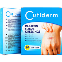 Carica l'immagine nel visualizzatore di Gallery, Cutiderm - Confezione da 20 garze sterili in paraffina, 5 cm x 5 cm