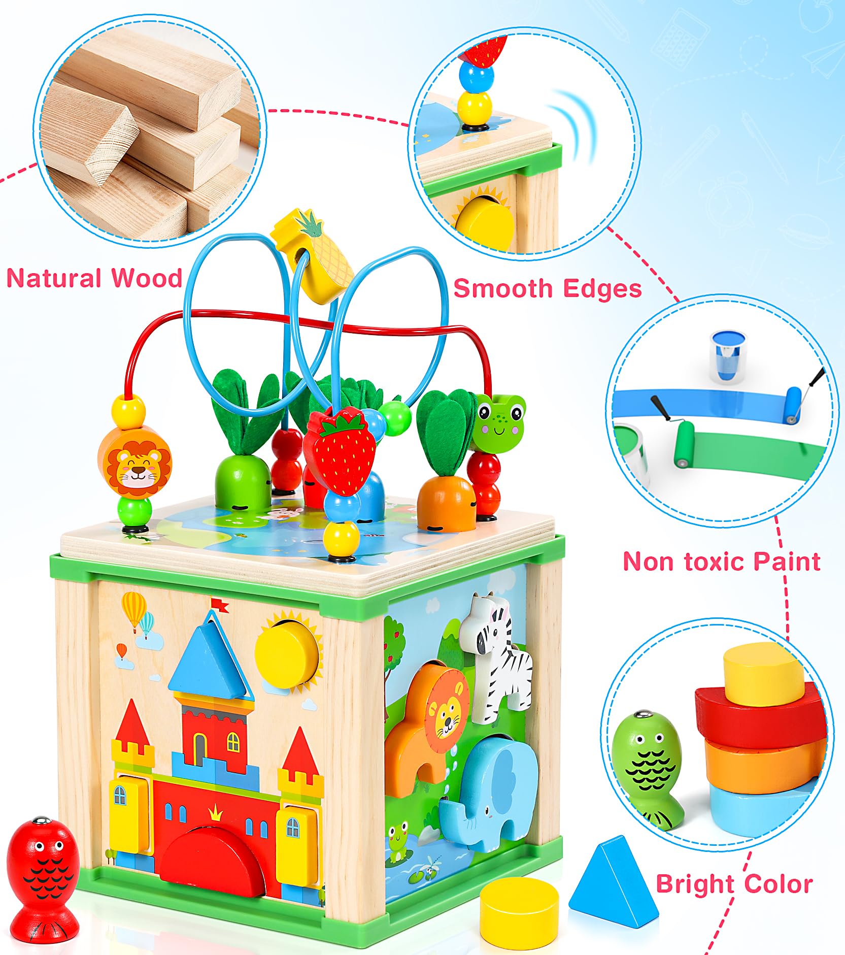 Jojoin Cubo Montessori Multiattivita Giochi Bambini in Legno