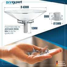 Carica l'immagine nel visualizzatore di Gallery, DIYexpert Ventosa con filettatura in acciaio inox | Made in Germany | [Ø 40 mm] [12 pezzi] | Per camper e auto | Ideale 