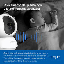Carica l'immagine nel visualizzatore di Gallery, Tapo C21A 2K 3MP Telecamera WiFi Interno Videocamera Sorveglianza