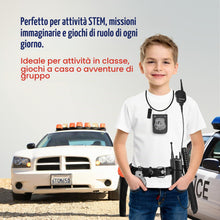 Carica l'immagine nel visualizzatore di Gallery, Dress up America Kids Police Agent Pretend Play Set – Accessori Per Costumi Da 10 Pezzi Con Distintivo, Cintura, Pistola