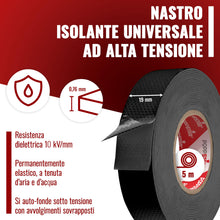 Carica l'immagine nel visualizzatore di Gallery, POPPSTAR Nastro isolante autoagglomerante universale, 5m x 19mm x 0,76mm, nero, 1 rotolo