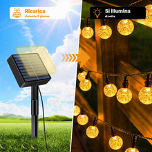 Carica l'immagine nel visualizzatore di Gallery, litogo Luci Solari da Giardino, 15M 50 LED 8 Modalità Catena Luminosa Esterno Solare, Impermeabile Lucine da Esterno Sol