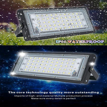Carica l'immagine nel visualizzatore di Gallery, Luci di inondazione per esterni, confezione da 2, 50 W, 4800 lm, LED blu, IP66, impermeabili, per cortile, giardino, gar