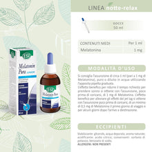 Carica l'immagine nel visualizzatore di Gallery, ESI - Melatonin Pura Junior, Integratore Alimentare di Melatonina Per Bambini, in Gocce, Senza Glutine, Senza Zuccheri e Vegan, Favorisce il Sonno, 40 ml