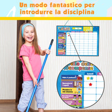 Carica l'immagine nel visualizzatore di Gallery, Tabella delle Ricompense per Bambini. La Tabella Magnetica Star Stimola i Bambini a Comportarsi Bene. Include 80+ Faccende Domestiche e 300 Stelle - Versione migliorata, in Italiano