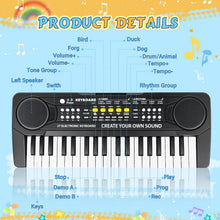 Carica l'immagine nel visualizzatore di Gallery, m zimoon Pianola Bambini 37 Tastiera Elettronica Musicale con Microfono, Pianola per Bambini Media Portatile Multifunzio