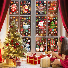 Carica l'immagine nel visualizzatore di Gallery, Adesivi Natalizi per Finestre,9 Fogli Vetrofanie Natalizie Riutilizzabili,Rimovibile Decorazioni Natalizie Vetrine Statici in PVC,DIY Stickers Natale Bambini per Addobbo Natale