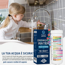 Carica l'immagine nel visualizzatore di Gallery, Nuovo 18 in 1 Kit di Test per l'Acqua 125 Strisce Reattive per la qualità dell'acqua di pozzi e rubinetti. Strisce per t