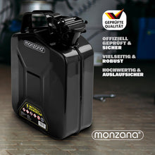 Carica l'immagine nel visualizzatore di Gallery, MONZANA® Tanica Benzina da 5 L Chiusura di Sicurezza Approvazione ONU Tanica di Gasolio in Metallo Contenitore Acciaio Carburante