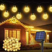 Carica l'immagine nel visualizzatore di Gallery, Luci Solari Esterno, 60LED/13.2M/8 Modalità Catena Luminosa Esterno, IP65 Impermeabile Lampade Solari da Giardino per Festa, Campeggio, Balcone, Matrimonio, Gazebo(Bianco Caldo+ Funzione di Memoria)