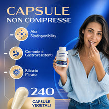 Carica l'immagine nel visualizzatore di Gallery, Magnesio Bisglicinato Capsule 350mg, 240cps, Formula Avanzata-Made in Italy