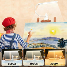 Carica l'immagine nel visualizzatore di Gallery, Lampada a morsetto per cavalletto con interruttore on/off, 3 modalità di colore, dimmerabile, lampada flessibile a collo