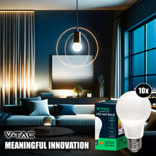Carica l&#39;immagine nel visualizzatore di Gallery, V-TAC 10x Lampadine LED con Attacco E27 8,5W (Equivalenti a 60W) A60 - Lampadine di Nuova Generazione - 806 Lumen - Massima Efficienza e Risparmio Energetico - 4000K Luce Bianca Naturale
