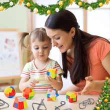 Carica l'immagine nel visualizzatore di Gallery, DAOUZL Calendario dell'Avvento 2024, 12 Pezzi di Rompicapo in Metallo e 12 Puzzle in Plastica 3d, Giocattolo Educativo Intelligenza Calendario Avvento per Bambini e Adulti