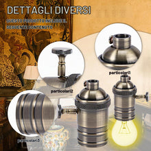 Carica l'immagine nel visualizzatore di Gallery, 2 pezzi vintage in alluminio portalampada 220 V E27 bronzo con interruttore girevole, adattatore a sospensione per plafo