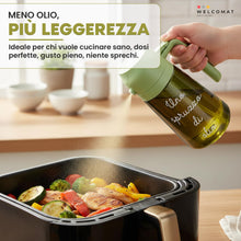 Carica l'immagine nel visualizzatore di Gallery, WELCOMAT Oliera Spray - 470 ml - Spruzzino Olio Per Friggitrice ad Aria, 2 in 1, Spray Nebulizzatore, Spruzzatore, Dosat