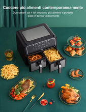 Carica l'immagine nel visualizzatore di Gallery, Innsky Friggitrice ad Aria Doppio Cestello, 8L Friggitrice ad Aria Calda a Doppia Zona, 8 programmi di Air Fryer con Promemoria Shake, IT Ricette