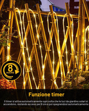 Carica l'immagine nel visualizzatore di Gallery, Tacobey Tubo Luci di Natale da Esterno, 10M 100 LED Catena Luminosa Esterno Solare, Impermeabile, 8 Modi, Decorative Per
