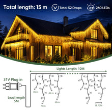 Carica l'immagine nel visualizzatore di Gallery, Hoteril 10M Tenda Luminosa Natale, LED Cascata Luci Esterna Interno