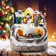 Carica l'immagine nel visualizzatore di Gallery, Auniq Villaggio di Natale con treno rotante, Villaggio Natalizio con Luce LED e Musica Casette Natalizie Case del Villaggio di Natale Scena Decorazioni natalizie per feste Decorazioni Regali di Natale