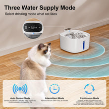 Carica l'immagine nel visualizzatore di Gallery, Fontanella per Gatti senza Fili, 3.2L 4000mAh Fontanella Gatto con Sensore di Movimento, 3 Modalità di Funzionamento Fontanella Gatti, Ultra Silenziosa Fontana per Gatti Ricaricabile - Bianco