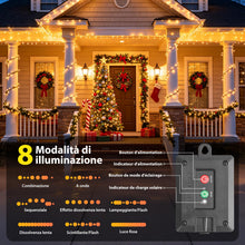 Carica l'immagine nel visualizzatore di Gallery, Catena Luminosa Solare per Esterni e Interni 22M 200LED