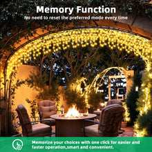 Carica l&#39;immagine nel visualizzatore di Gallery, LEDYA Luci di Natale da Esterno, 9M 240 LED Tenda Luminosa Natale con Timer/8 modalità, IP44 Impermeabili, Luci Natale Esterno Cascata Decorazioni per Balcone, Natale, Matrimoni, Feste