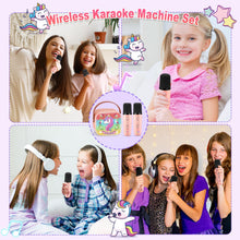 Carica l&#39;immagine nel visualizzatore di Gallery, Dislocati Karaoke per Bambini con 2 Microfono Wireless Karaoke, Regalo Bambina 3-12 Anni Microfono Bluetooth Bambini Giochi Bambina 3-12 Anni Canta Tu Karaoke Bambini Unicorno Bambina Regalo