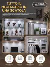 Carica l'immagine nel visualizzatore di Gallery, Cefrank Kit 6 Faretti LED Sottopensile con Cavo, 12W, 6000K