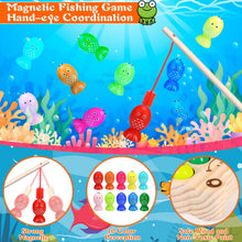 Carica l'immagine nel visualizzatore di Gallery, ZLPBAO Giochi Montessori, Giochi di Pesca per Bambini Magnetici in Legno mit 10 Pesci e Due Canne da Pesca, Giochi Montessori Bambini 2 3 4 Anni, Regalo Maschio Bambino Giochi 2 3 4 Anni