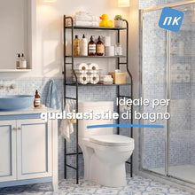 Carica l'immagine nel visualizzatore di Gallery, NK Scaffale da Bagno su WC - 153x47x26cm (Nero)