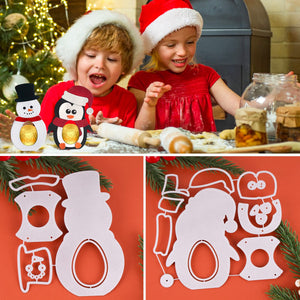 3 Set Fustelle Natale 3D per Cioccolato Stencil Cutting Dies Scatole di Cioccolato Leccalecca Natalizie Fustelle per Creazioni Fai da Te Decorazioni Tavolo (A)