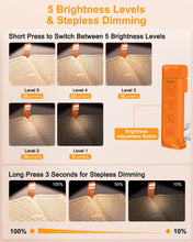 Carica l'immagine nel visualizzatore di Gallery, Gritin Gen 3 Luce per Lettura Libri a Letto-2 Sorgenti Luminose, 5 Colori