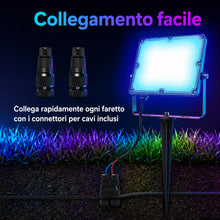 Carica l'immagine nel visualizzatore di Gallery, 2 Pezzi 24V Faretto LED da Esterno RGB con Picchetto, 30W, IP66