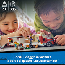 Carica l'immagine nel visualizzatore di Gallery, LEGO City Camper Van delle Vacanze d’Avventura - Veicolo Giocattolo da Costruire, Giochi per Bambini e Bambine da 6 Anni con 3 Minifigure e Accessori - Idee Regalo per Compleanni e Feste - 60454
