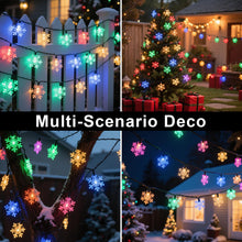 Carica l'immagine nel visualizzatore di Gallery, Ninonly Catena Luminosa Esterno Solare, 7M 50 LED Fiocco di Neve Lucine Led Decorative, 8 Modalità Luci di Natale Imperm