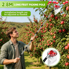 Carica l'immagine nel visualizzatore di Gallery, 2.8M Raccogli Frutta Telescopico, Raccoglitore di Mele, Attrezzo Raccogli Frutta in Acciaio Inox, Raccoglifrutta Regolab