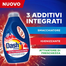 Carica l'immagine nel visualizzatore di Gallery, Dash Power + Extra Igienizzante, Detersivo Liquido Lavatrice, 4x23 Lavaggi, Pulizia Profonda Contro Sporco E Batteri, Pulizia Impeccabile
