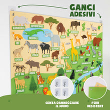 Carica l'immagine nel visualizzatore di Gallery, BONNYCO Lavagna Bambini di Feltro con 116 Figure di Animali della Giungla