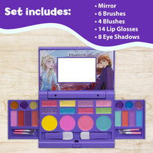 Carica l'immagine nel visualizzatore di Gallery, Disney Frozen 2 – Townley Girl Set Cosmetico Compatto con Specchio e 14 Lucidalabbra, 4 Luminanti, 6 pennelli. Set Makeup Colorato Pieghevole e Lavabile per bambine